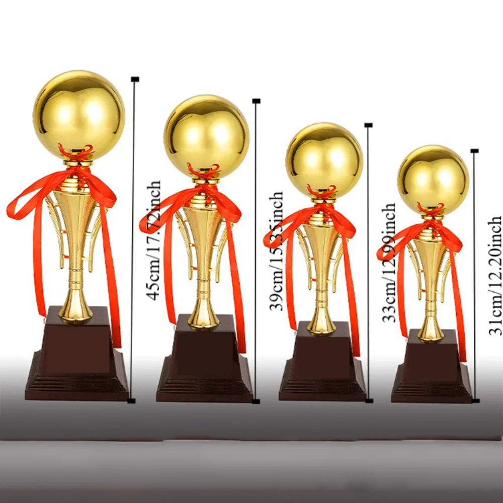 Trofeo Bola de Oro Metálica artesanal para competiciones - imagen 4