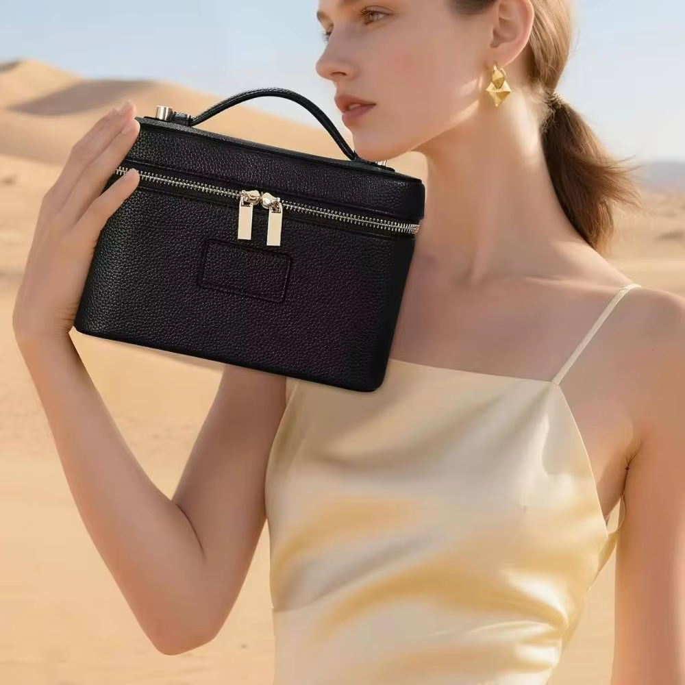 Bolsa de Maquillaje Cuadrada Gran Capacidad con Divisor Extraíble - imagen 4