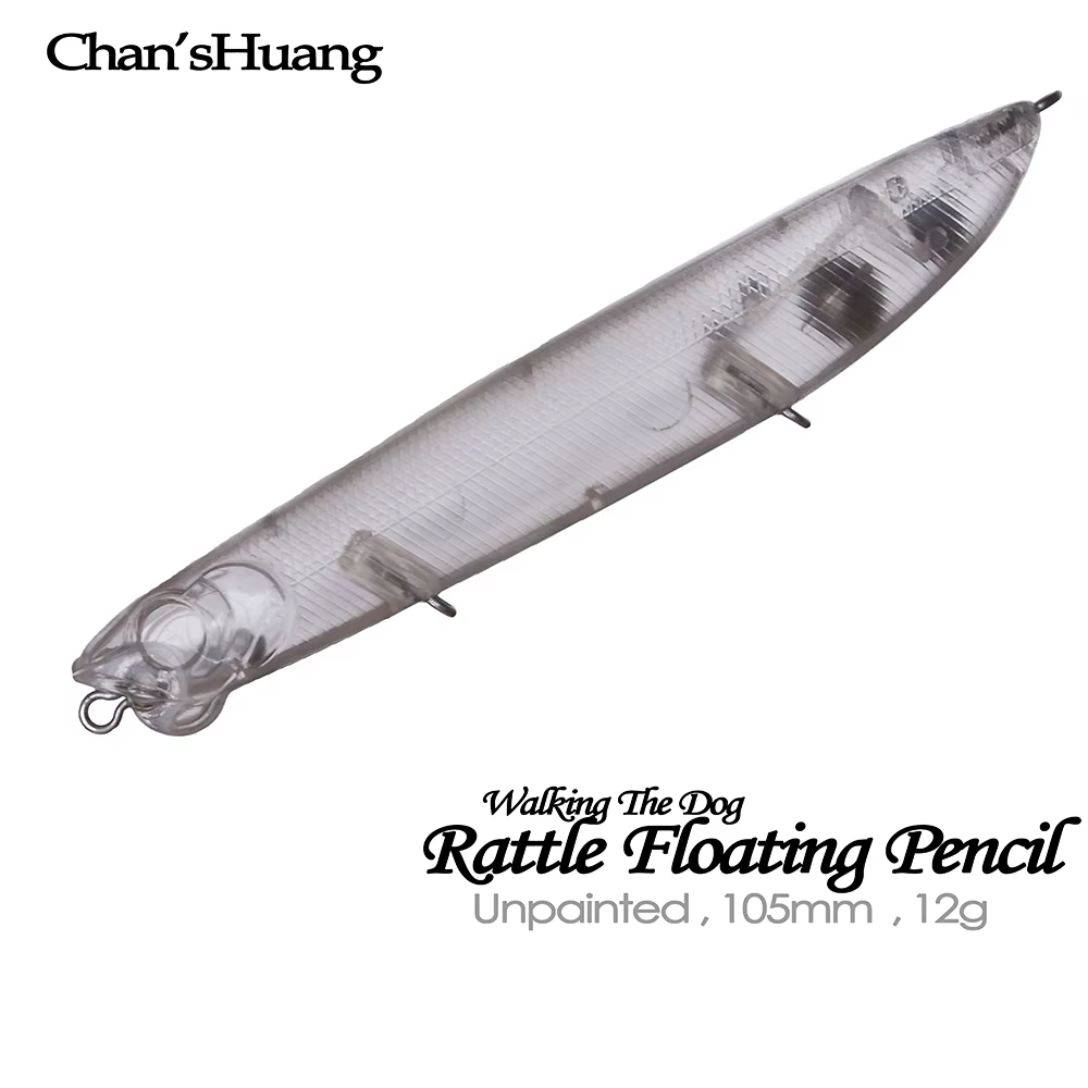 Chan'sHuang Pencil Bait Sonajero Flotante 10,5 cm 12g Blanco DIY