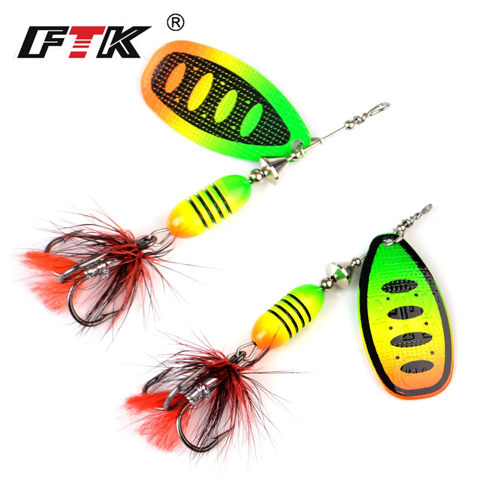 FTK Spinnerbait con cuchara y pluma para lubina, trucha - imagen 2