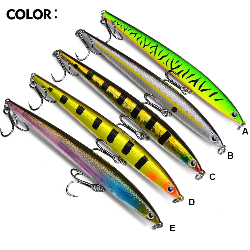 Crankbait duro de pececillo hundible para lubina con anzuelo triple - imagen 5