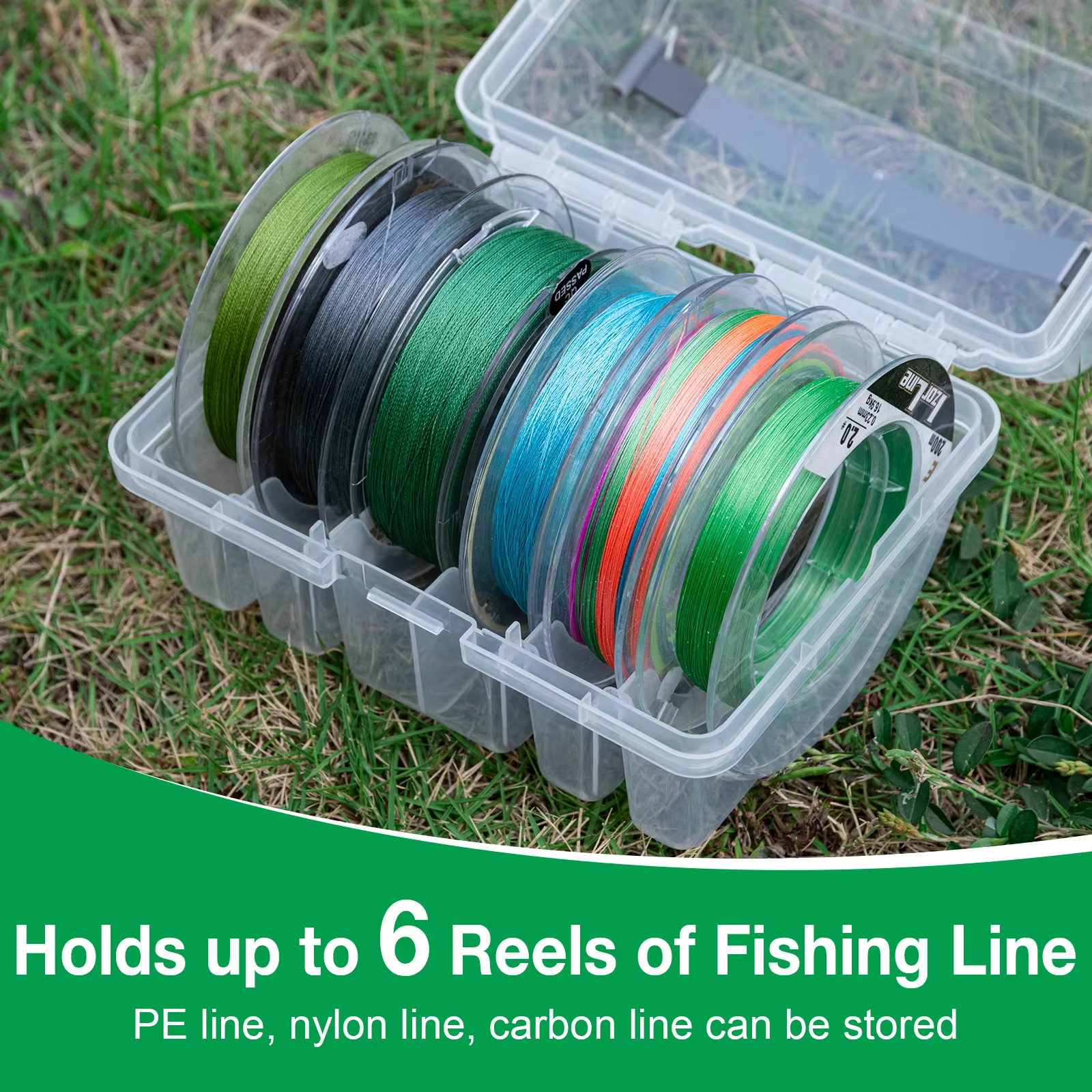 Goture Caja para sedal de pesca – Organizador 6 ranuras con silicona - imagen 4