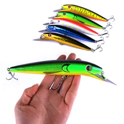 Señuelo Wobbler Minnow crankbait para curricán de lubina con ojos 3D