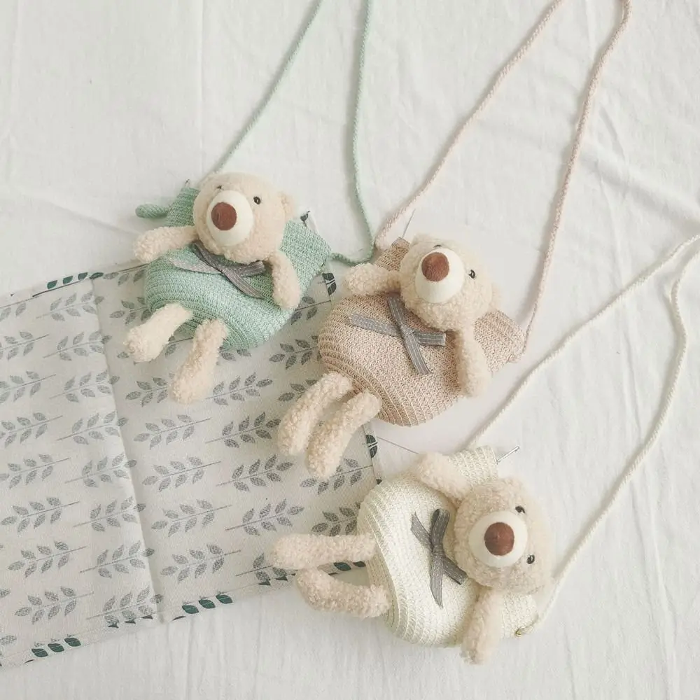 Bolso bandolera infantil de paja con monedero para verano - imagen 5