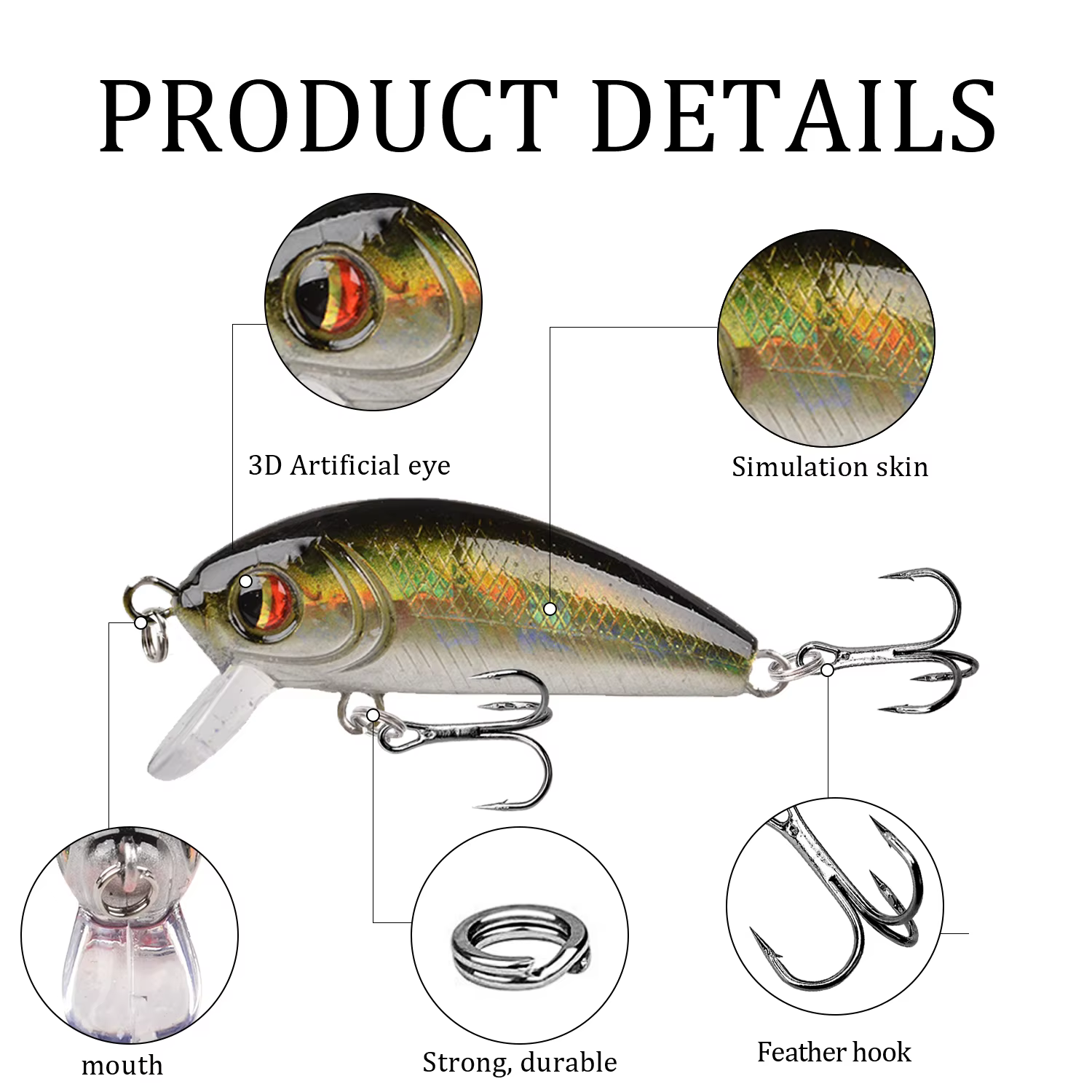 Jerkbait Flotante 5cm 4,5g - Modelo japonés para Lucio - imagen 2