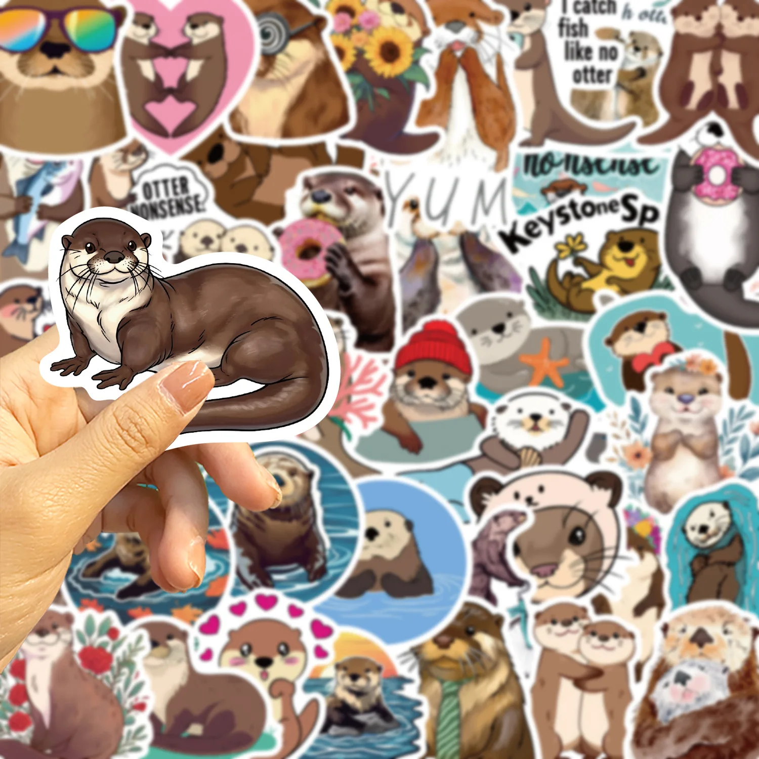 Pegatinas impermeables de pesca – Nutria diseño graffiti - imagen 3