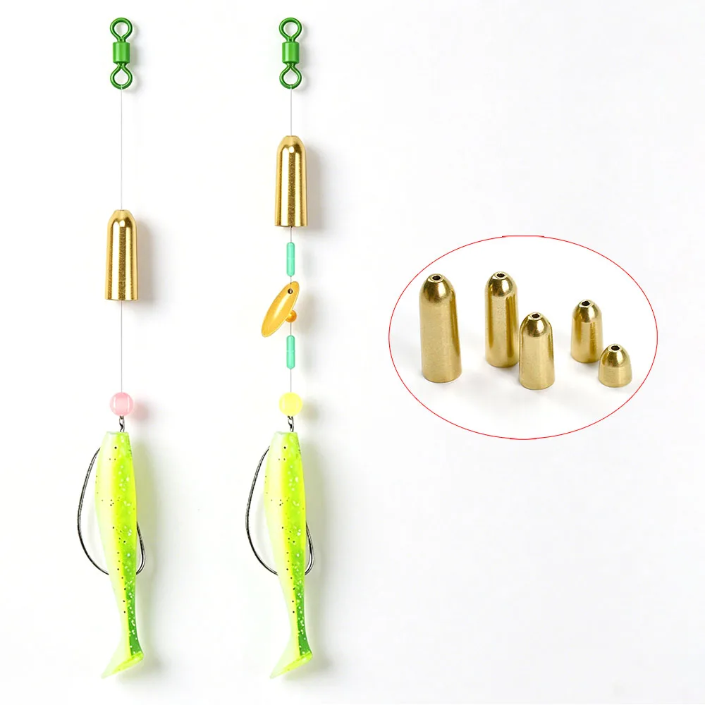 MNFT plomos de latón Texas Rig para vinilos blandos de pesca - imagen 2