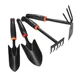 Pala jardinería metal duradera mango ergonómico negro con naranja - imagen 5