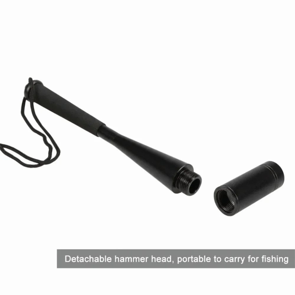 Caña portátil de aleación con martillo y atrapador para agua salada