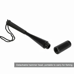 Caña portátil de aleación con martillo y atrapador para agua salada