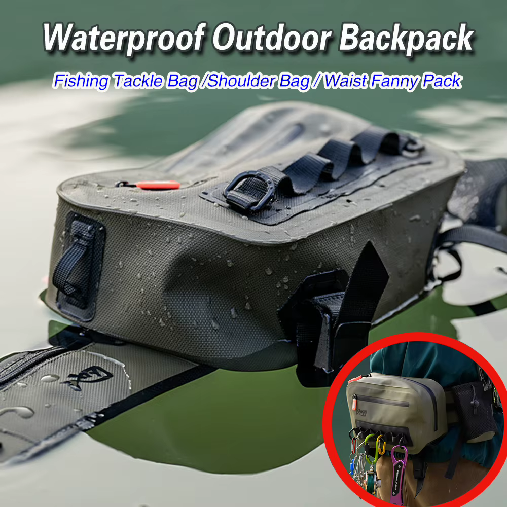 Mochila de pesca impermeable con compartimentos para señ