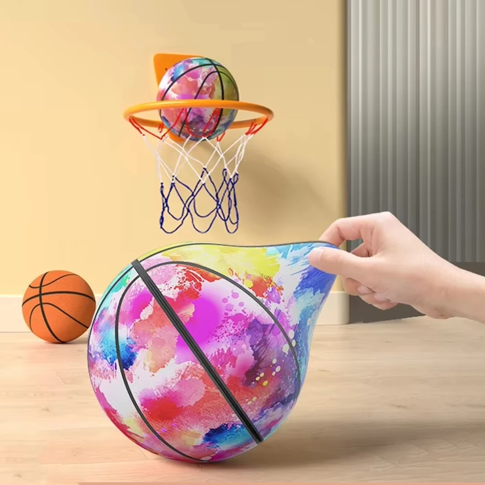 Balón de baloncesto silencioso con cubierta de tela naranja