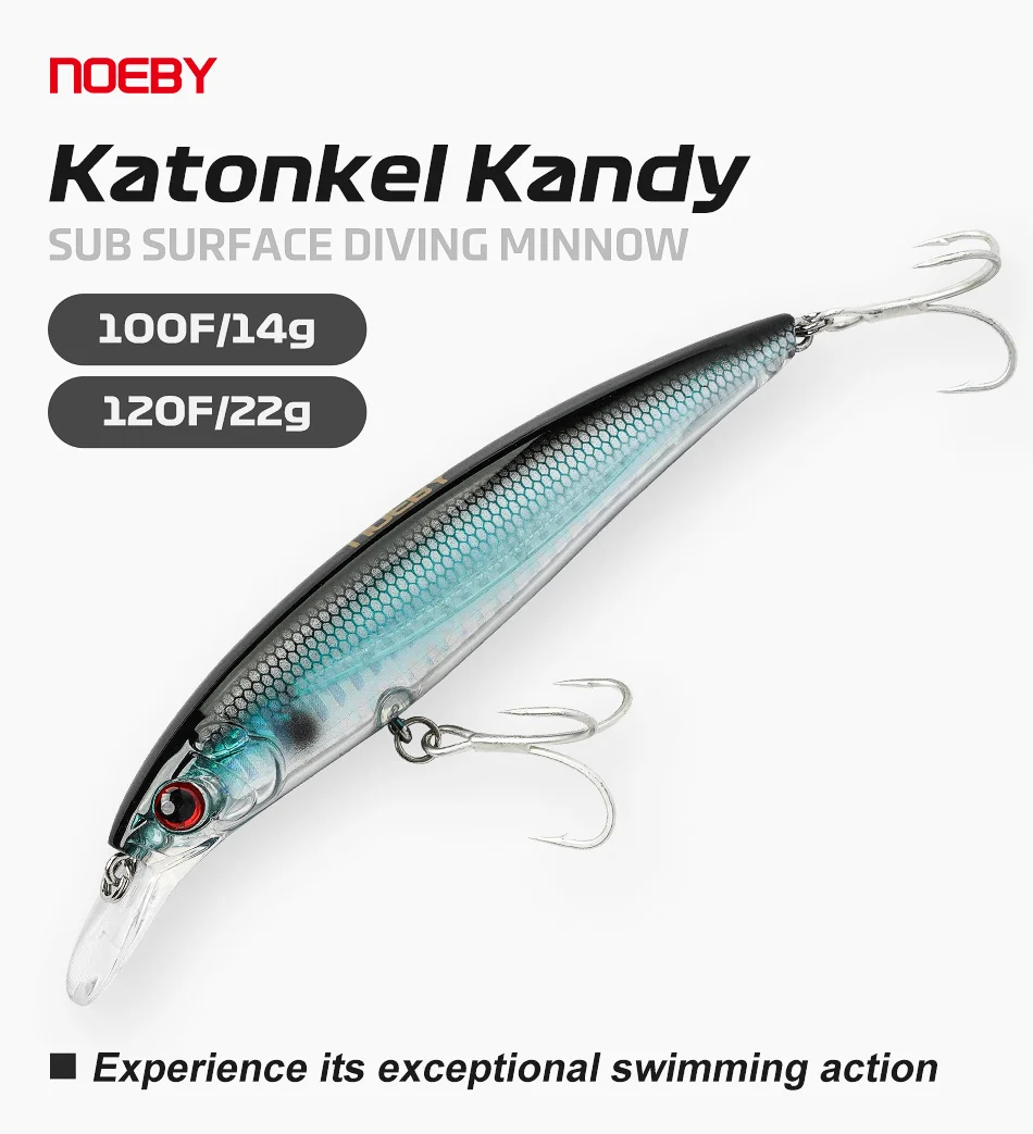 Señuelos tipo minnow NOEBY para inmersión subacuática