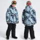 Chaqueta impermeable infantil de esquí cálida con capucha y cortaviento