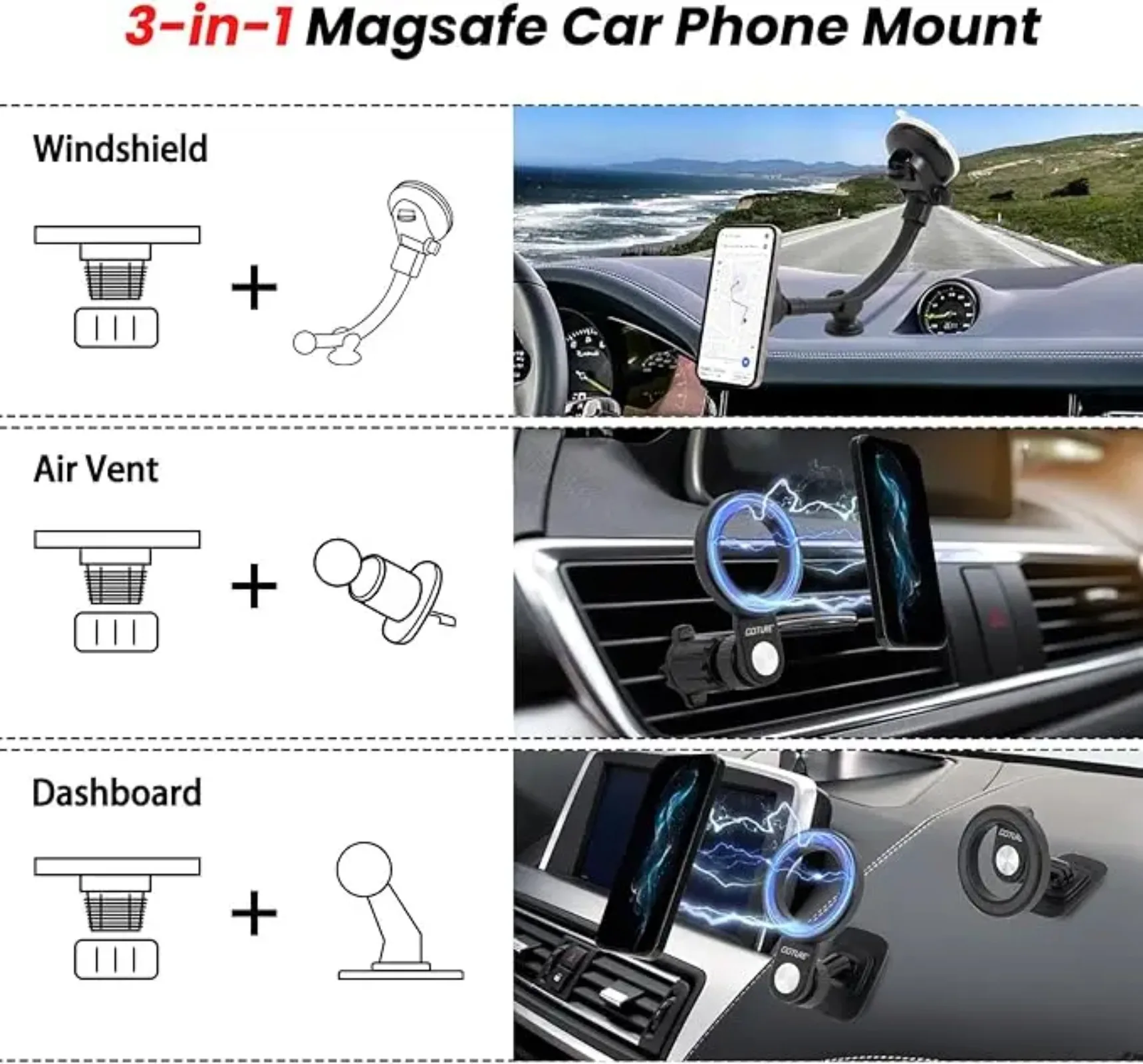 Goture soporte magnético móvil flexible cuello de cisne para coche - imagen 2
