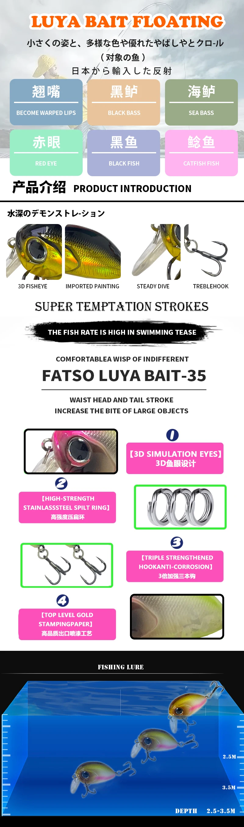 Mini Crankbait 35mm 3,7g vista frontal