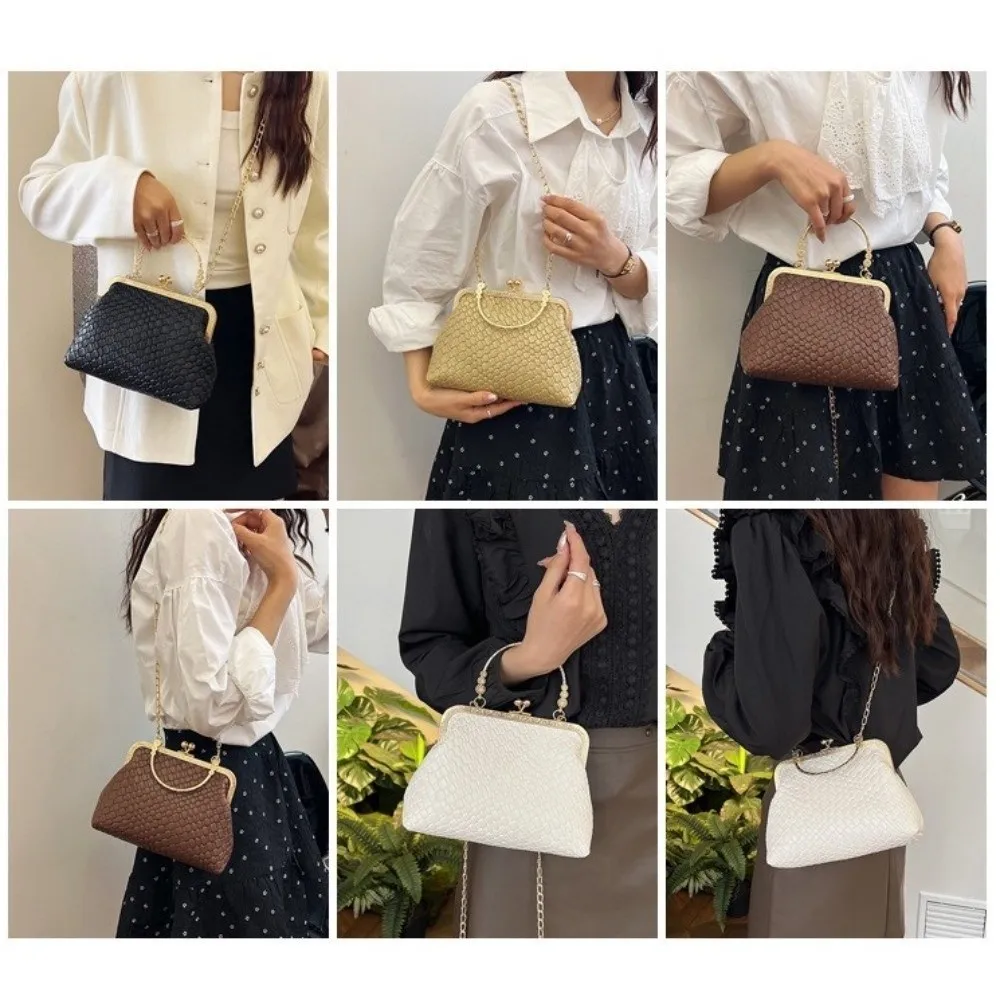 Bolso bandolera de cuero PU mujer vintage con correa cadena - imagen 3