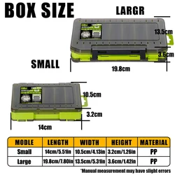 Caja de aparejos compacta doble cara impermeable para pesca