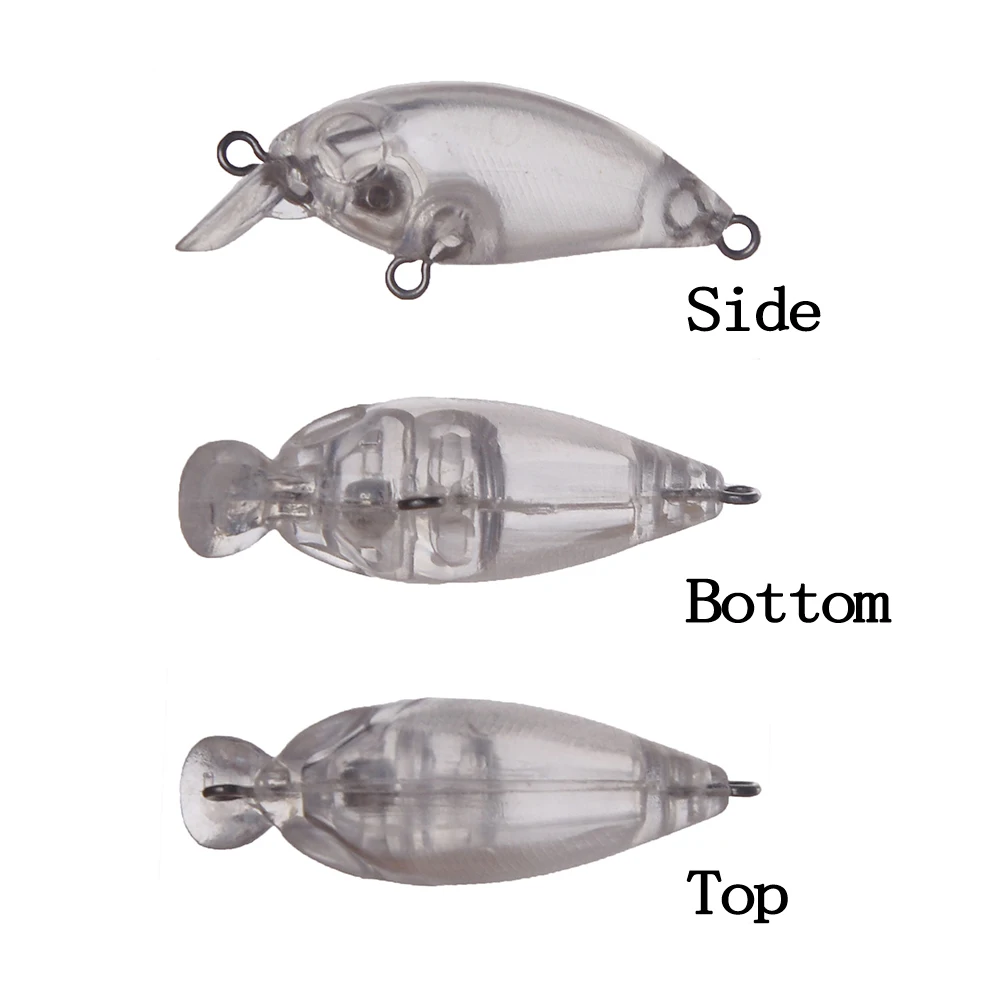 Chan’sHuang mini crankbait flotante blanco sin pintar con sonajero - imagen 5