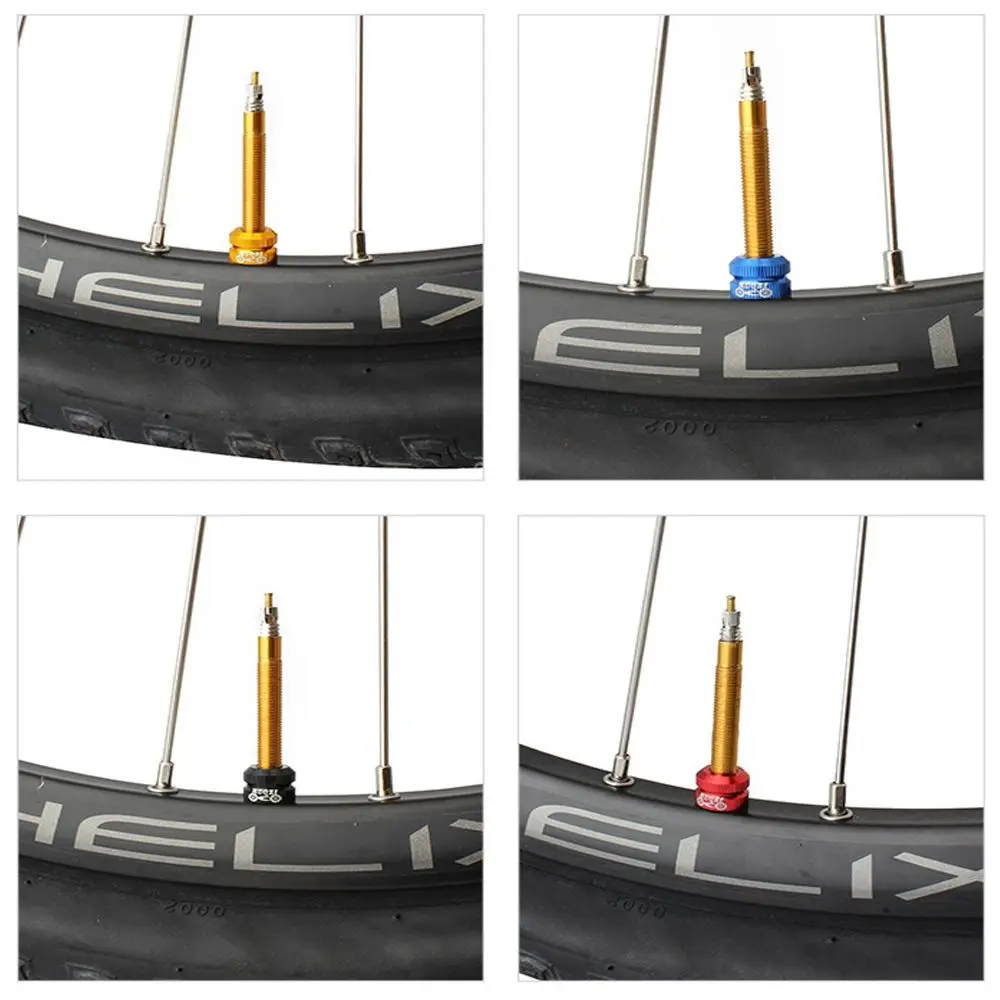 Tapas de válvula de neumáticos para bicicleta con tuerca de bloqueo