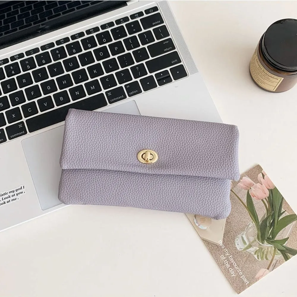 Cartera larga de piel PU con cremallera y hebilla metálica - imagen 4