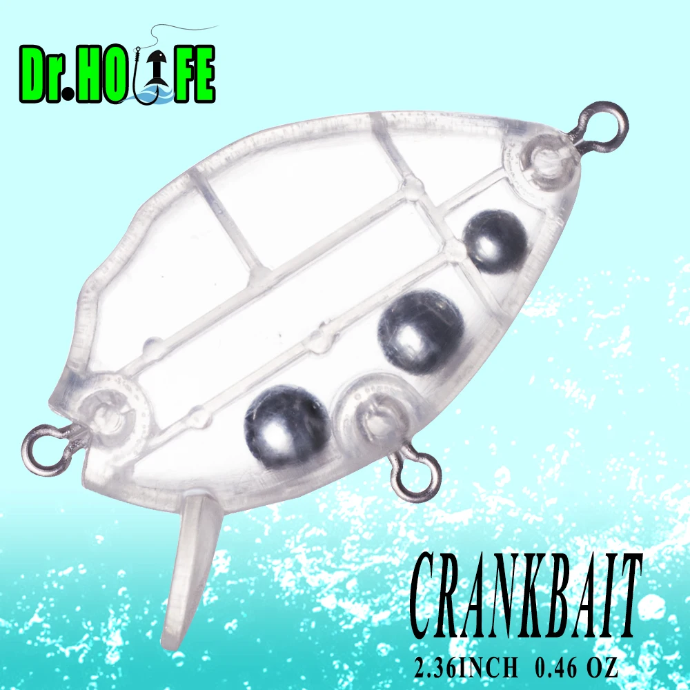Dr.Holife crankbait con sonajero, cebo duro plano sin pintar - imagen 3