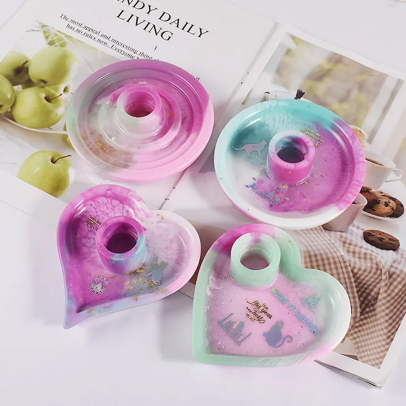 Molde silicona corazón para velas aromáticas – Forma redonda portavelas