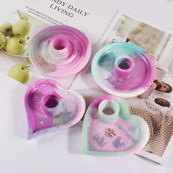 Molde silicona corazón para velas aromáticas – Forma redonda portavelas