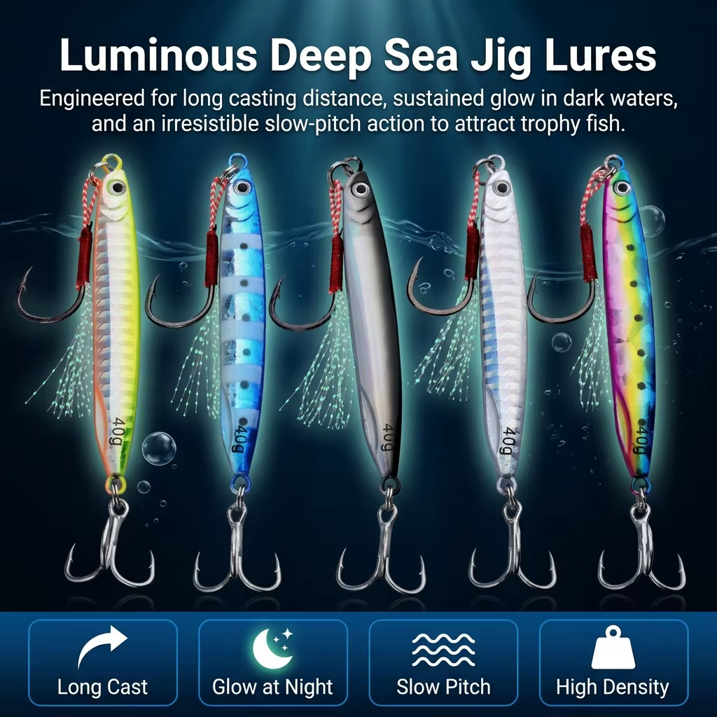 Jig Slow Pitch Luminoso – Señuelo Vertical para Pesca en Mar - imagen 4