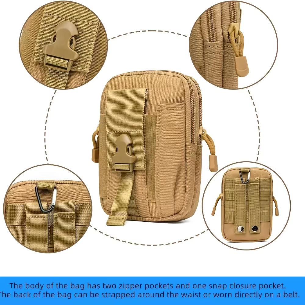 Bolsa Cintura Nylon Multifuncional para Móvil – D-Ring Hebilla Resorte - imagen 3