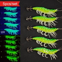 Señuelos UV Camarón Luminosos – Cebo para Pesca Nocturna de Calamar y Pulpo