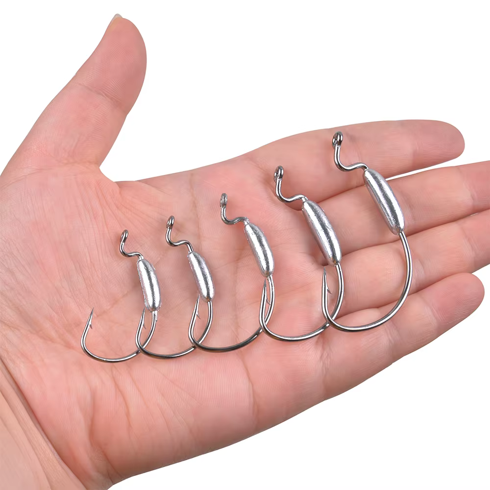 Anzuelos Jig Head Texas Rig offset con púas para lubina - imagen 5
