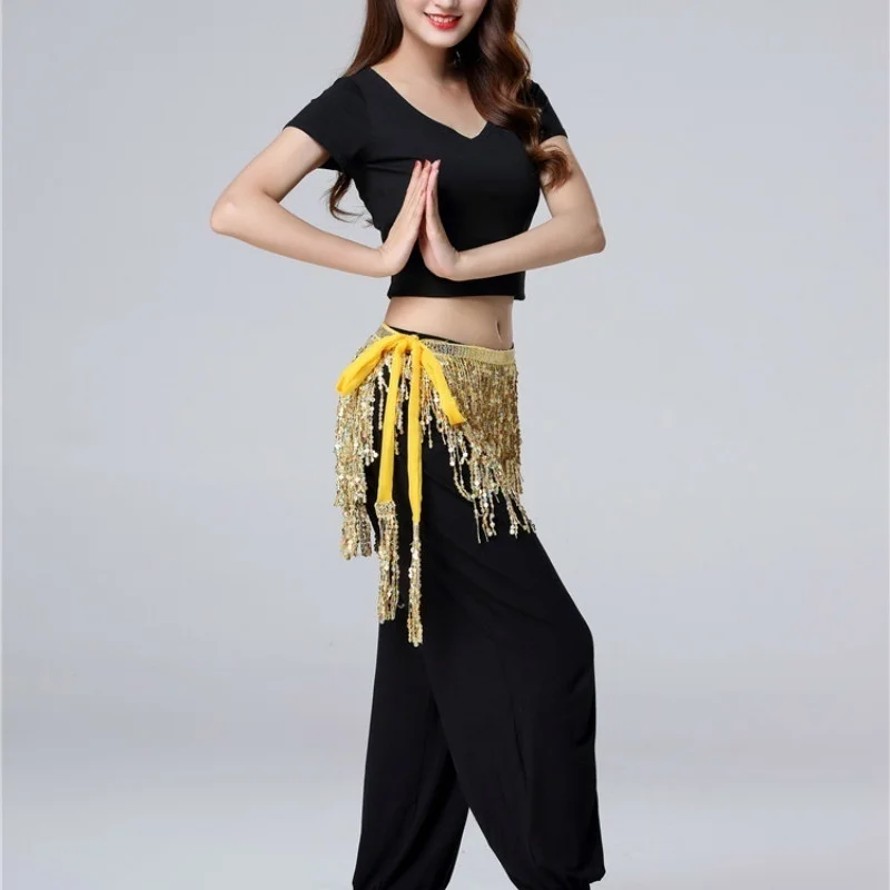 Vestido danza del vientre con cinturón cadera y falda de brillo - imagen 3