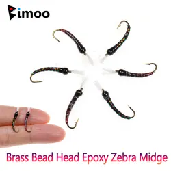 Mosca Zebra Midge Bimoo #14 – Cabeza latón epoxi con cobre para trucha