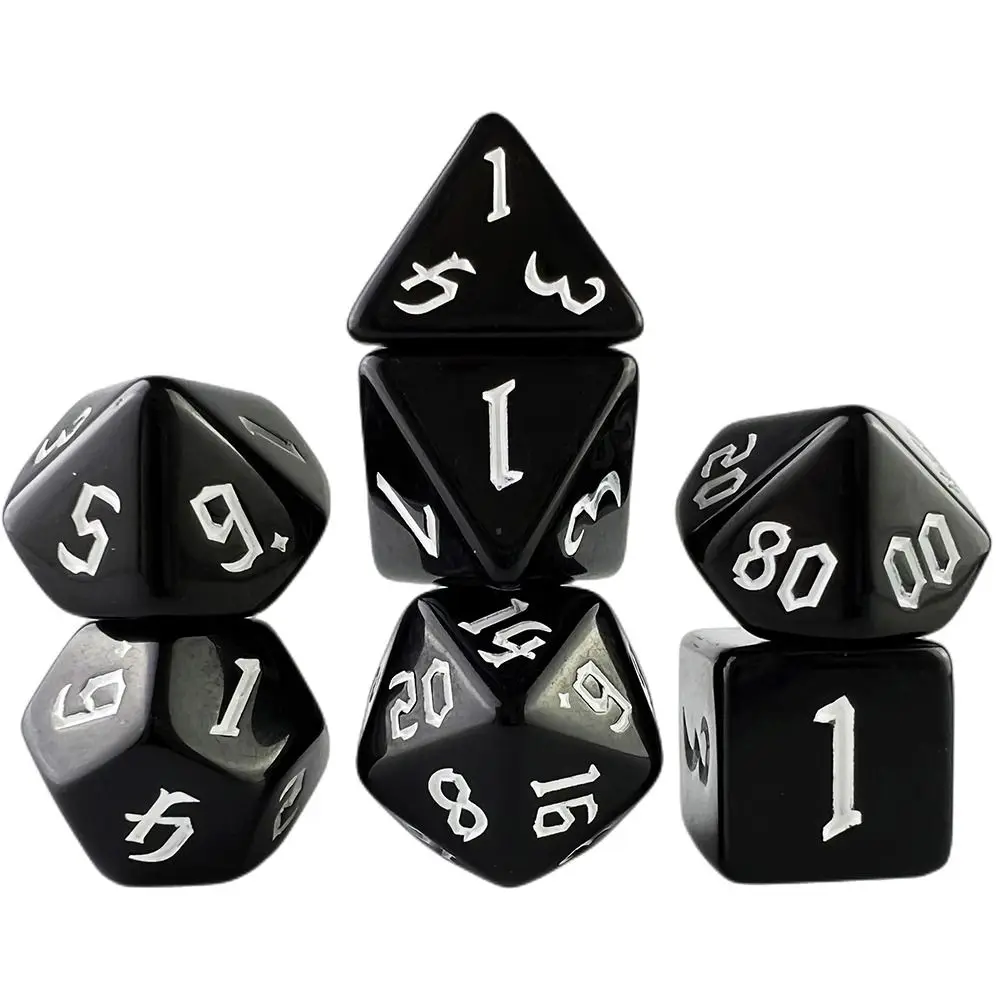 Juego de dados poliédricos opacos acrílico multifaceta digital DND