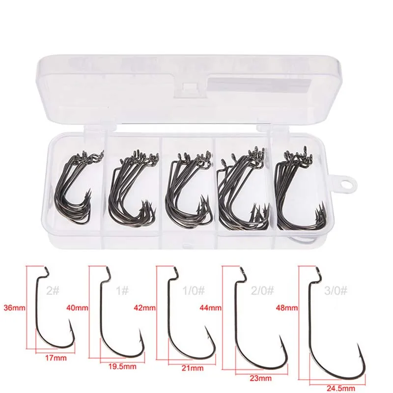 Anzuelos Jig Head Offset de boca ancha con púas de acero para vinilo - imagen 4