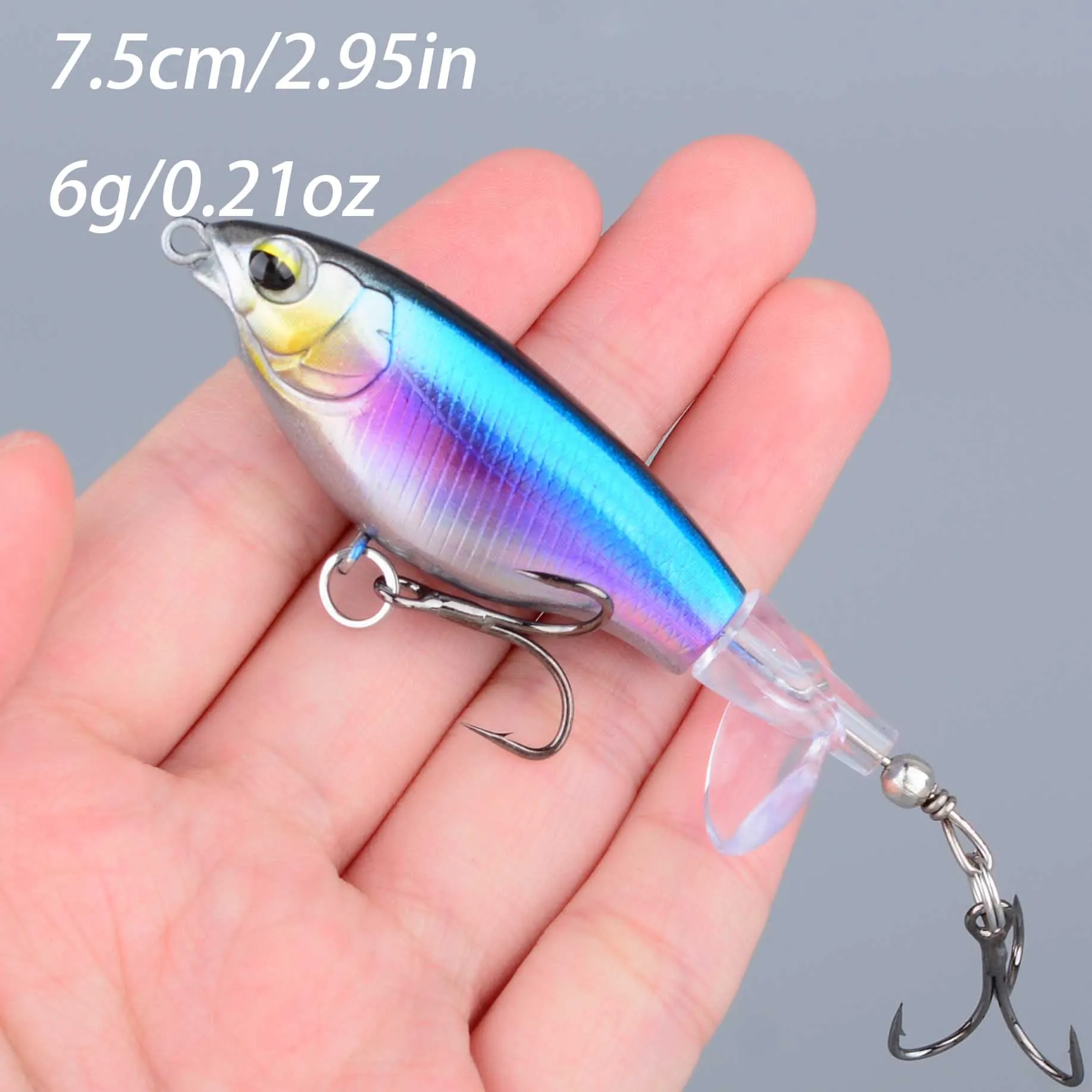 Señuelo Whopper Popper 7.5cm vista lateral