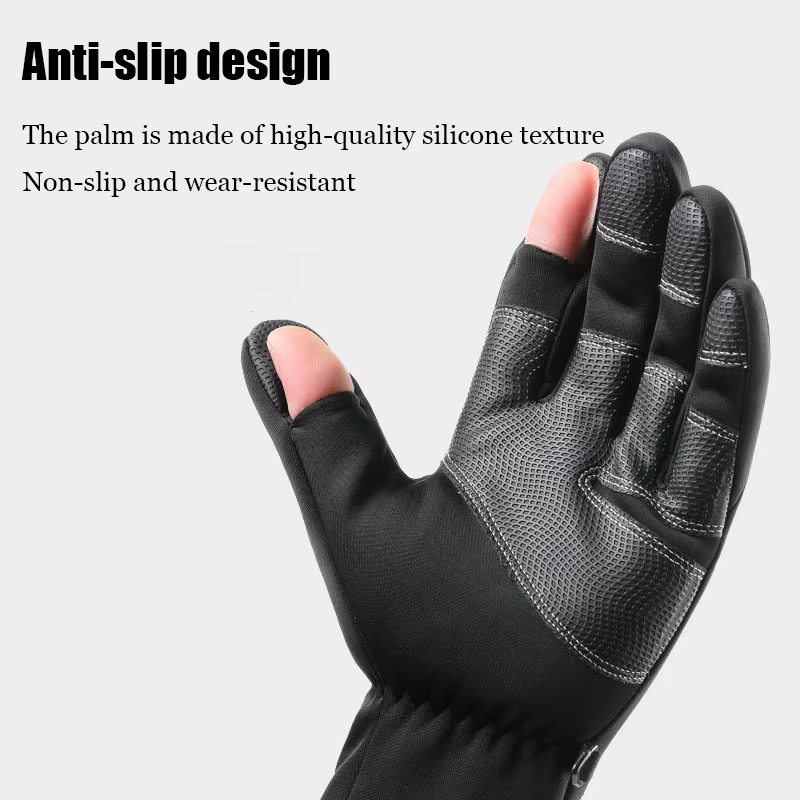 Guantes de pesca invierno dos dedos cortados – Antideslizantes y táctiles - imagen 2