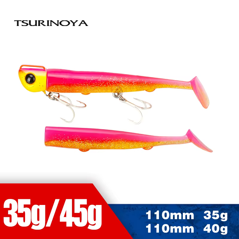 TSURINOYA Casting Jig Ultra Largo 110mm 35g – Vinilo cola T lubina - imagen 4