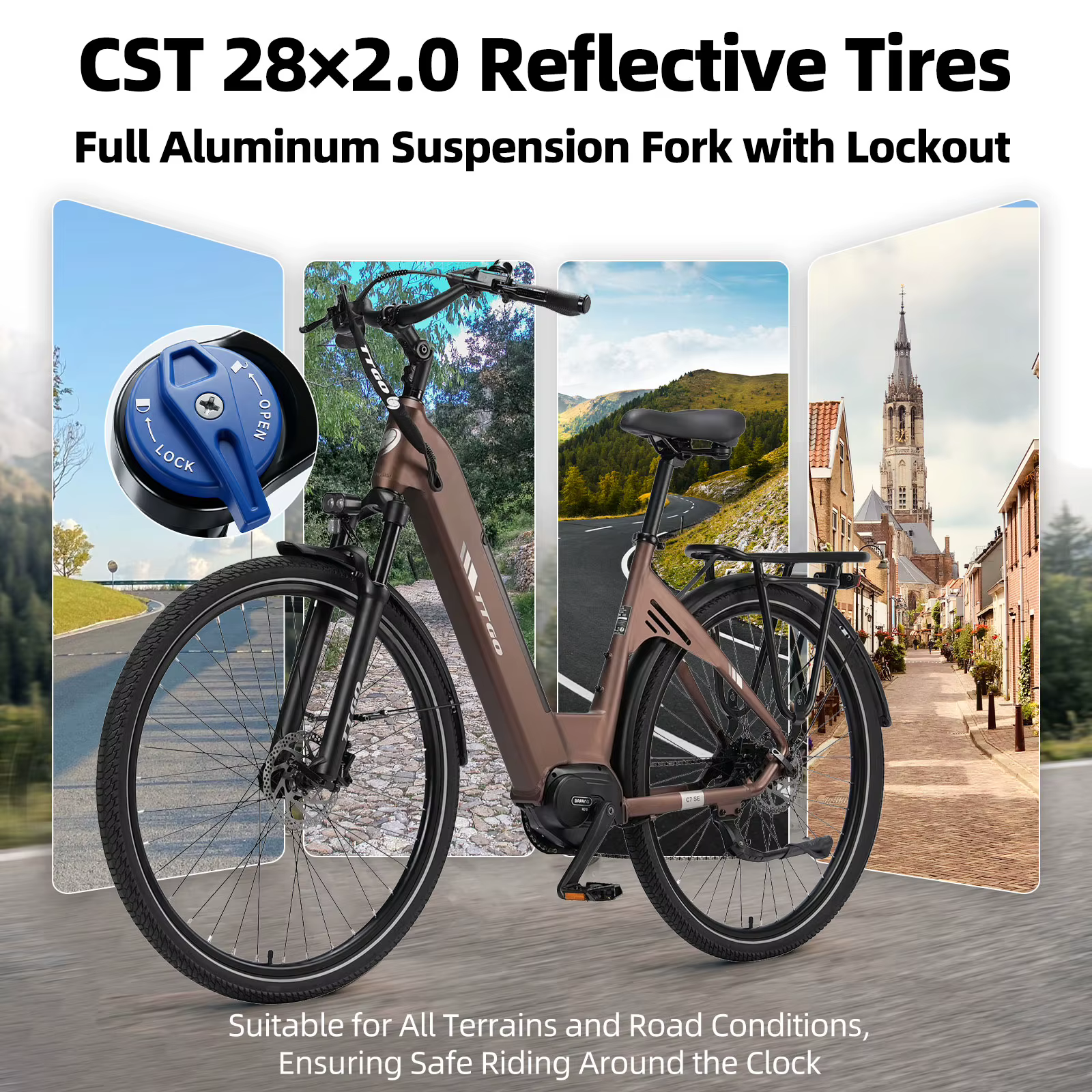 Bicicleta Eléctrica TTGO C7SE – Motor Bafang transmisión media 250W y batería 36V 18Ah - imagen 3