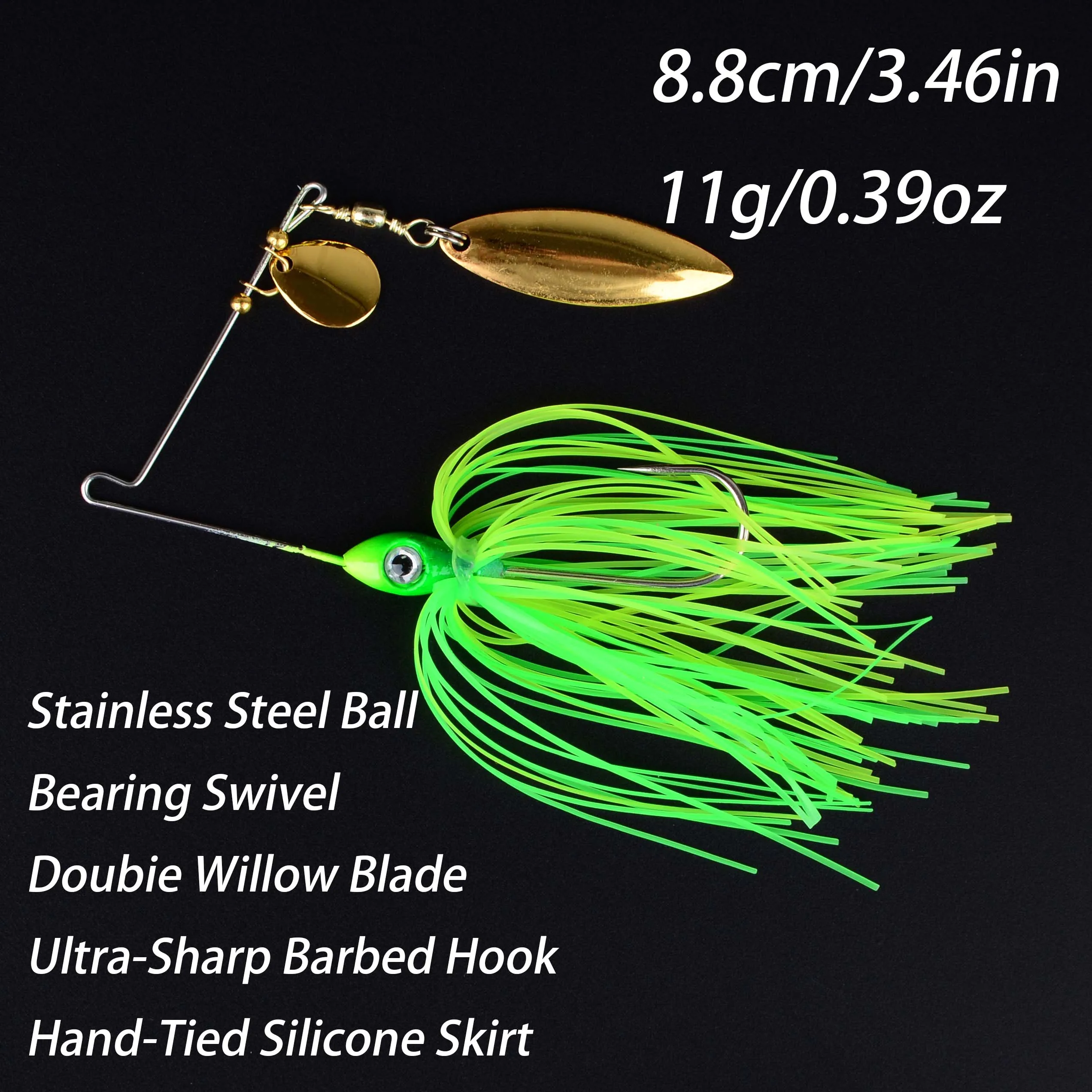 Spinnerbait con falda metálica giratoria para lubina y lucio - imagen 2