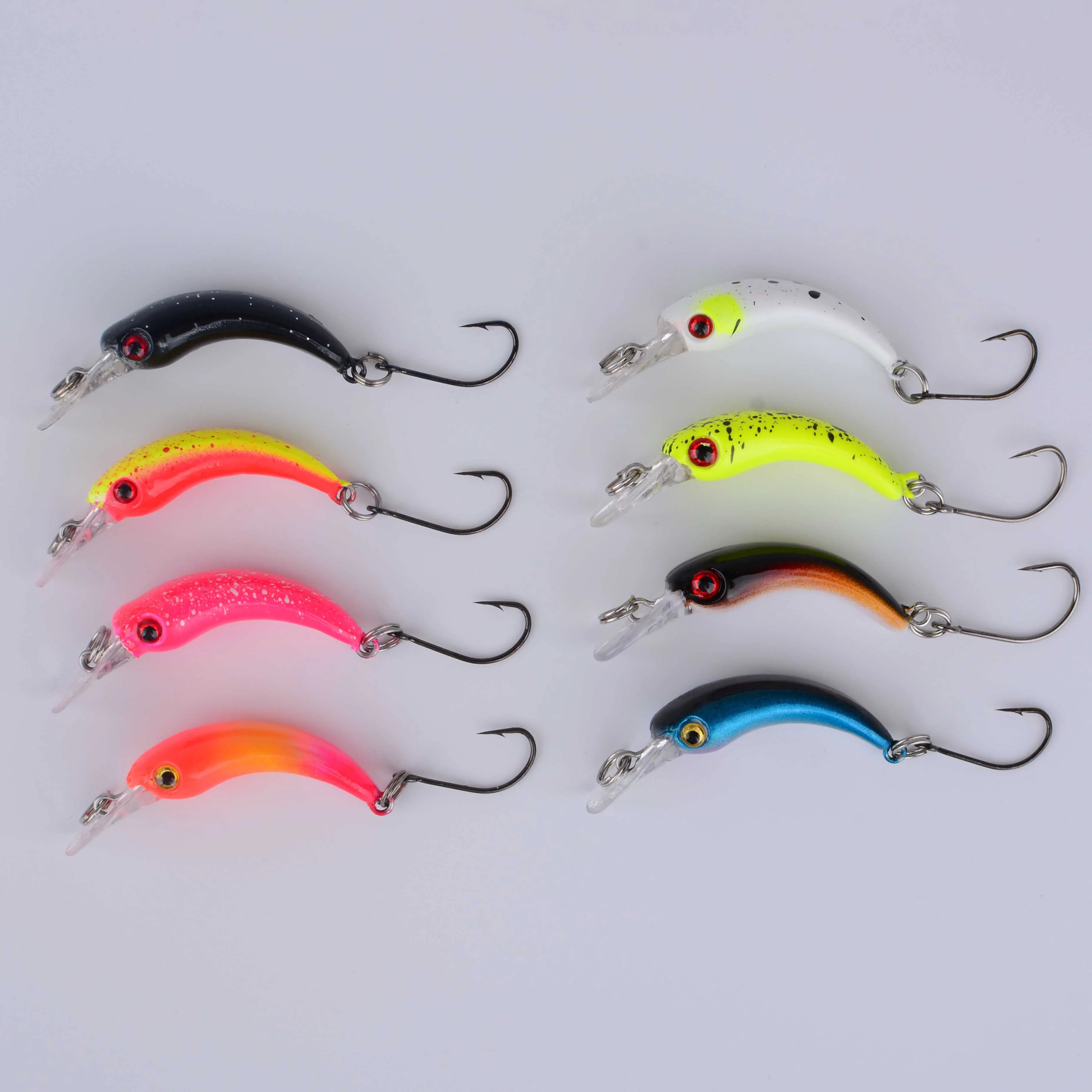 Señuelo minnow visto de lado mostrando su acabado brillante