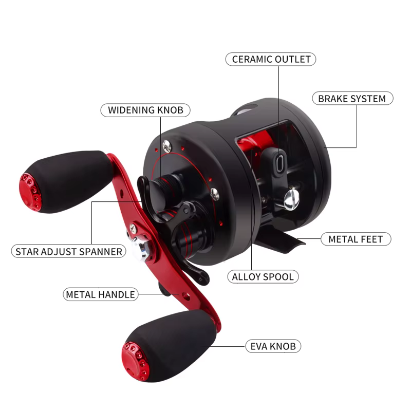 Carrete Baitcasting Kawa – Aluminio, resistente agua de mar - imagen 5