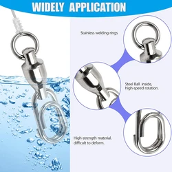 Bolas giratorias pesca con anillo ovalado y clips de cambio rápido