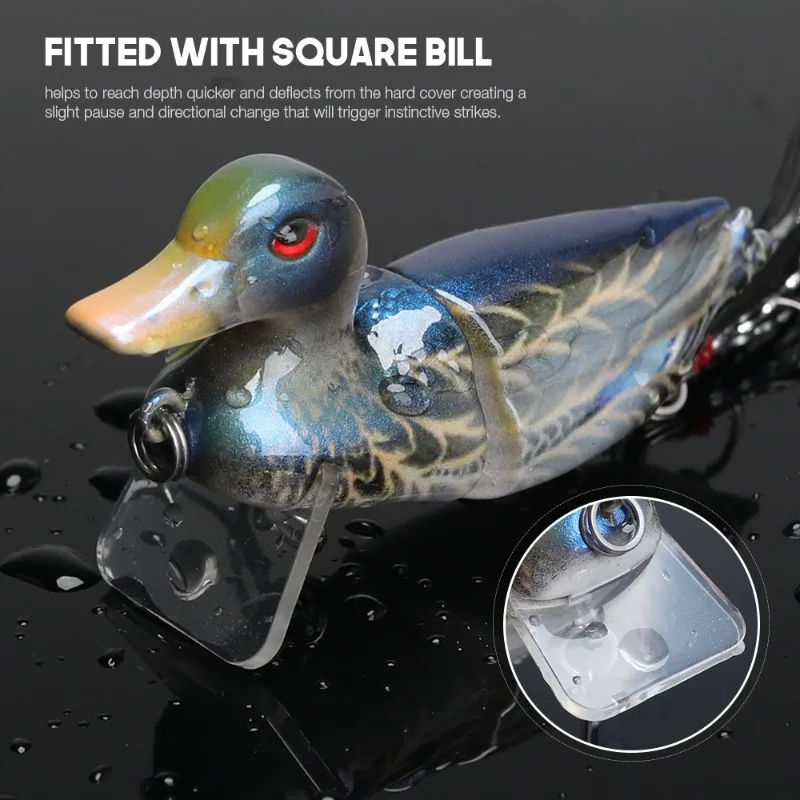 Señuelo Lua Bait imitación de pato multisección, anzuelos con ojos 3D - imagen 3