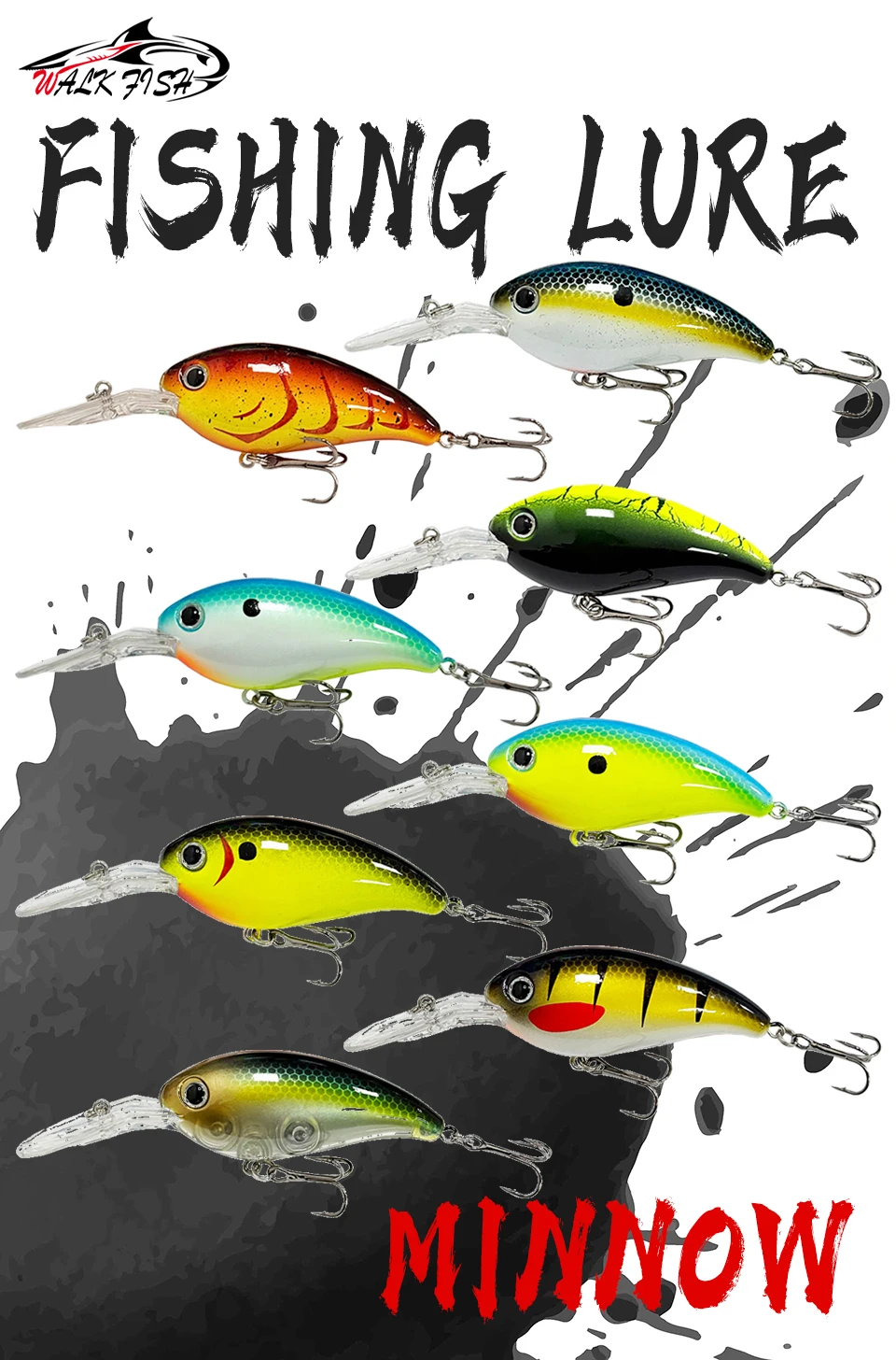 Señuelo flotante tipo minnow de WALK FISH