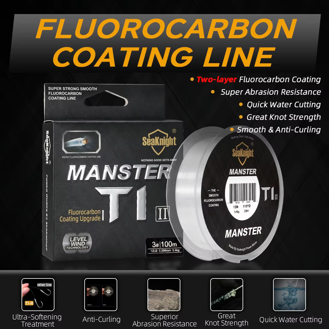 SeaKnight MANSTER Fluorocarbono – Línea de pesca profesional - imagen 3