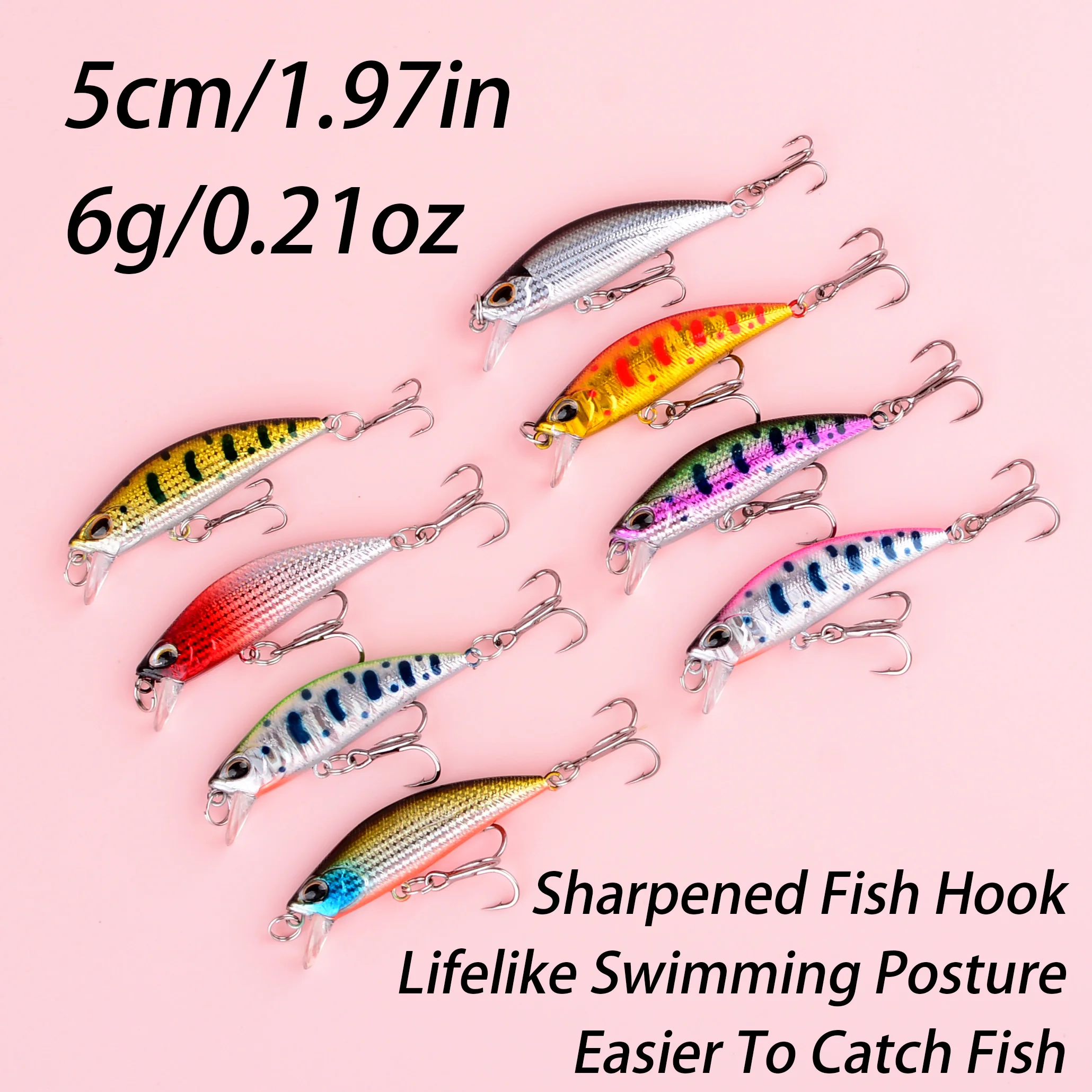 Señuelo Wobler Minnow de ojos 3D, plástico duro y acción tipo jig - imagen 5