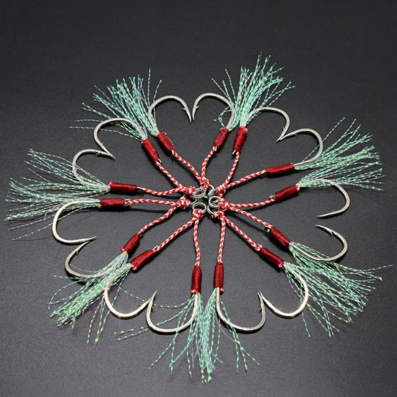 Anzuelos Jigging dobles con plumas y gancho de repuesto - imagen 2