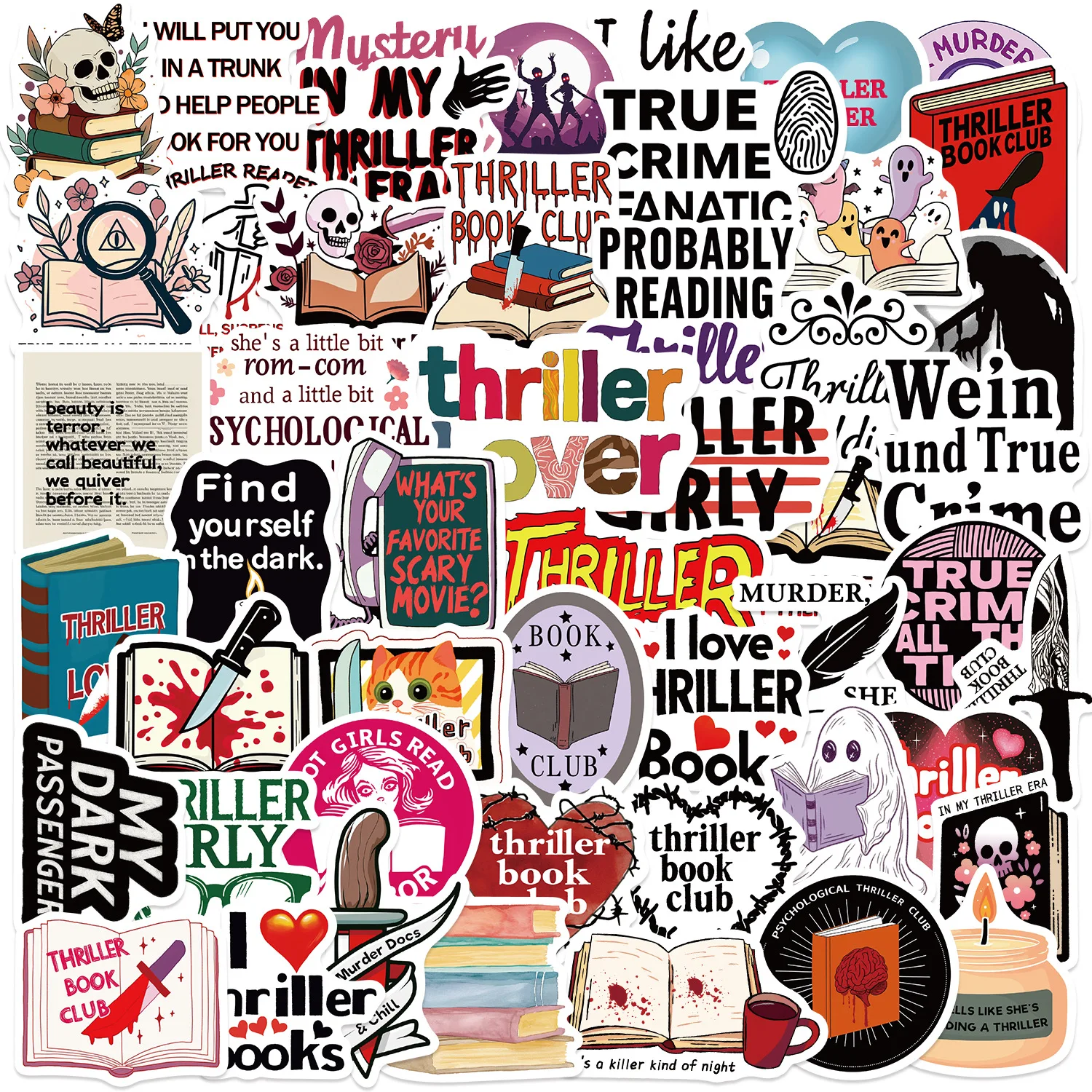 Libros de suspense con pegatinas de grafiti DIY para guitarra